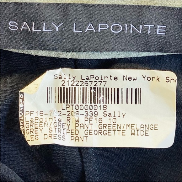 LAPOINTE Green/ Grey Striped High-Rise Wide Leg Pants SZ XS - Picture 7 of 8